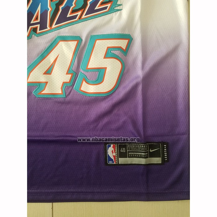 Camiseta Utah Jazz Donovan Mitchell NO 45 Hardwood Classic 2019-20 Violeta